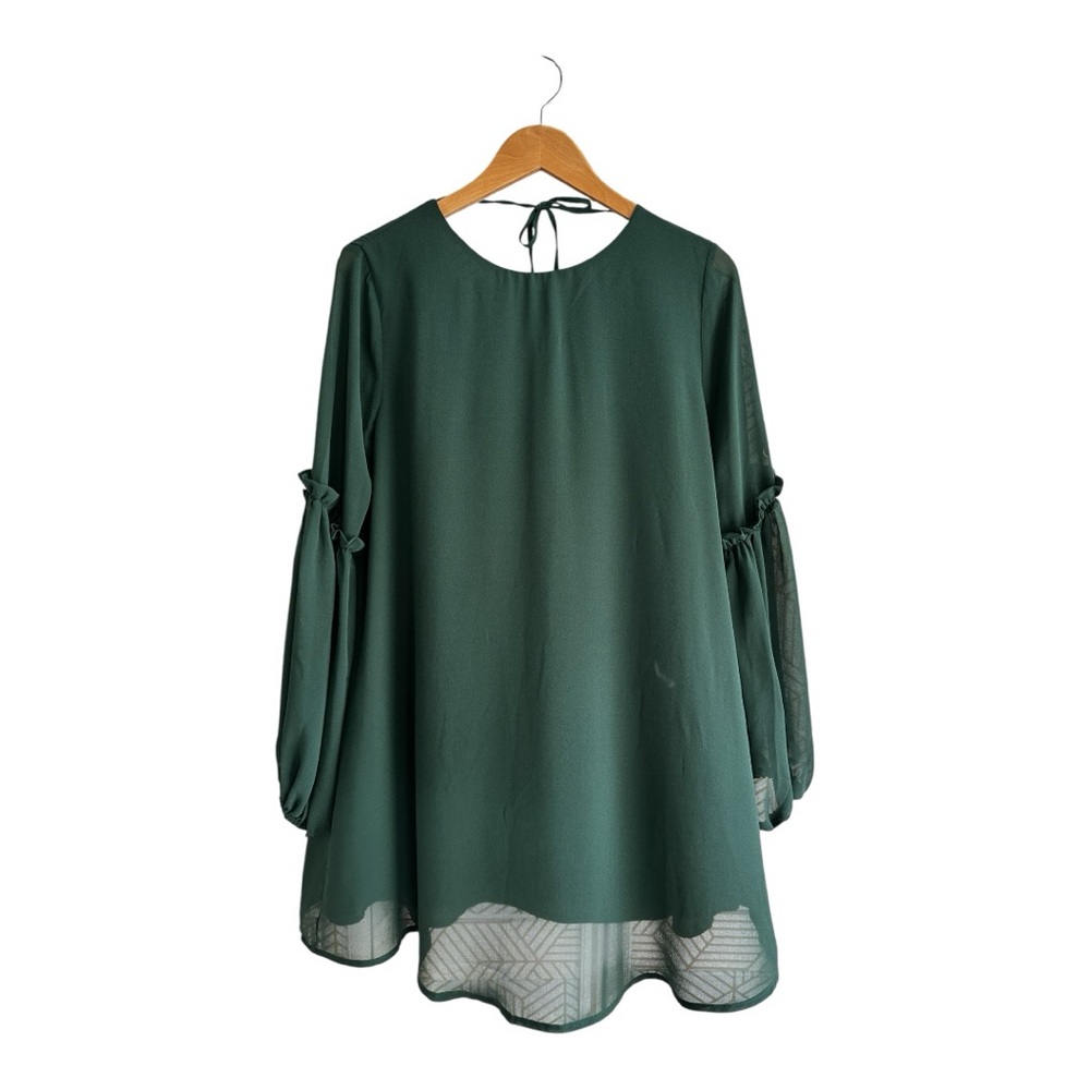 Mango Green Long Sleeve Dress